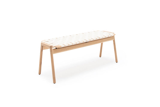 Klupa Bench - Klupa Bench 120 - Cotton Webbing - Canvas weave - Oiled Oak
